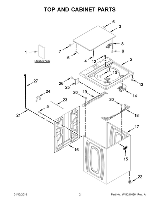 Part Location Diagram of W11175836 Whirlpool Quick Start Guide