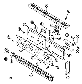 Control Panel-lower Diagram and Parts List for WM2720B M167B Jenn-Air Wall Oven