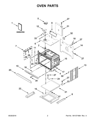 Oven Parts Diagram and Parts List for MMW9730FZ05  Maytag Microwave Oven Combo