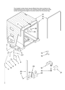 Tub And Frame Parts Diagram and Parts List for ADB1500AWW41  Amana Dishwasher