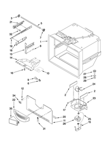 Freezer Liner Parts Diagram and Parts List for JBD2286KEB3  Jenn-Air Refrigerator