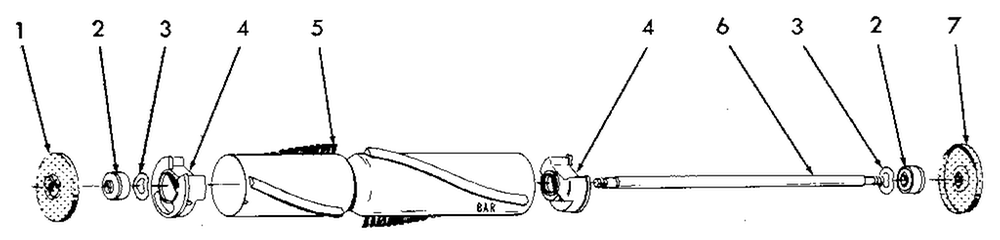 Agitator Diagram and Parts List for U4725  Hoover Upright Vacuum