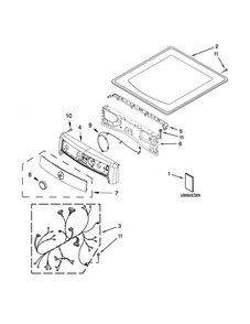 Top And Console Parts Diagram and Parts List for MGD6000AG1  Maytag Dryer