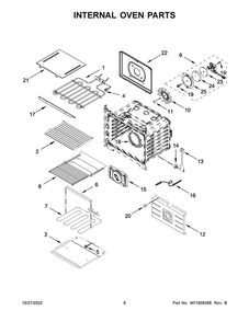 Internal Oven Parts 2 Diagram and Parts List for JMW2430LM00  Maytag Microwave Oven Combo