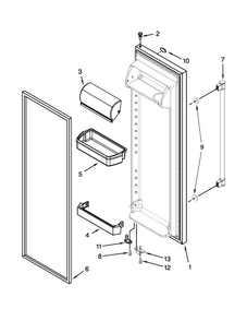 Refrigerator Door Parts Diagram and Parts List for MSF21D4MDE01  Maytag Refrigerator