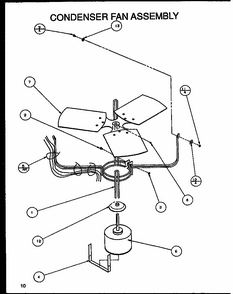 Condenser Fan Assembly Diagram and Parts List for SRCF48U03E P1100012C Amana Air Conditioner