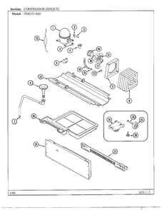 Compressor Page 3 Diagram and Parts List for HMG531680  Admiral Refrigerator