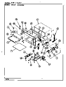 Base & Cavity Diagram and Parts List for CR154TWH  Crosley Microwave