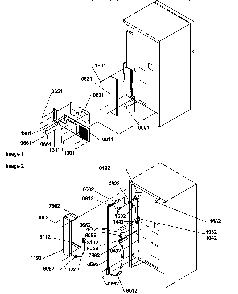 Cabinet Back Diagram and Parts List for TR525SL-P1182804WL  Amana Refrigerator