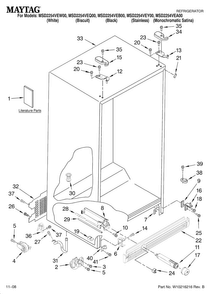 Cabinet Parts Diagram and Parts List for MSD2254VEQ00  Maytag Refrigerator