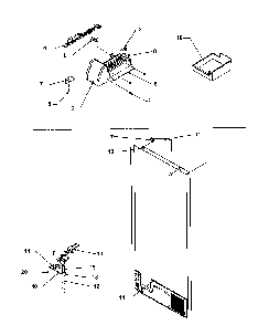 Ice Maker Assembly Diagram and Parts List for THI21S3W-P1194708WW  Amana Refrigerator