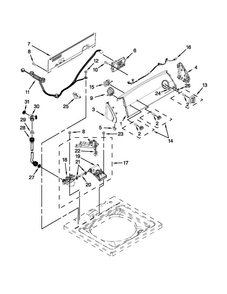 Controls And Water Inlet Parts Diagram and Parts List for 4GNTW4400YQ1  Amana Washer