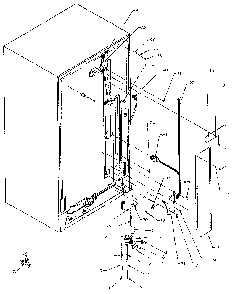 Rear Cabinet Water Supply Diagram and Parts List for SXDE27NP-P1162204W  Amana Refrigerator