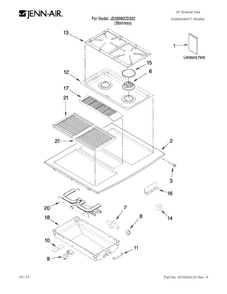 Part Location Diagram of 3401F099-19 Whirlpool PAN-GRILL