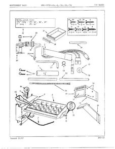 Ice Maker Diagram and Parts List for 19384A  Admiral Refrigerator