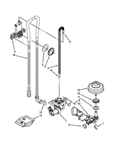 Fill, Drain And Overfill Parts Diagram and Parts List for JDB3650AWF3  Jenn-Air Dishwasher