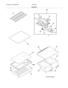 Shelves Diagram and Parts List for CRT206QB3  Crosley Refrigerator