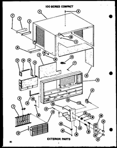 Exterior Parts (109-2j/p54390-97r) Diagram and Parts List for 109-2J P54390-97R Amana Air Conditioner