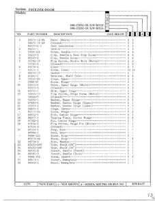 Freezer Door Page 2 Diagram and Parts List for 23802-0B  Admiral Refrigerator