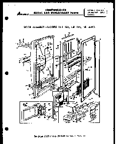 Door Assembly - Models 12h, 15a, 15b, 19a, 19b Diagram and Parts List for 12K  Amana Freezer