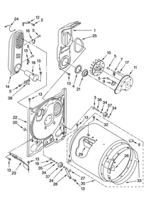 Bulkhead Parts Diagram and Parts List for NGD4500VQ0  Amana Dryer
