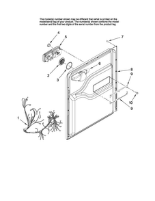 Door And Latch Parts Diagram and Parts List for MDBH945AWW2  Maytag Dishwasher