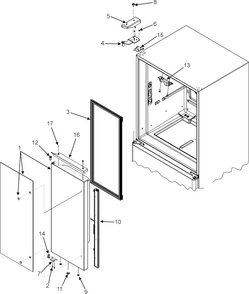 Left Refrigerator Door Diagram and Parts List for JFC2089HPR  Jenn-Air Refrigerator