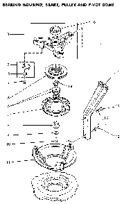 Bearing Housing And Brake Diagram and Parts List for NA8831L33938  Speed Queen Washer