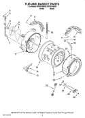 TUB AND BASKET PARTS Diagram and Parts List for MFW9700SQ0  Maytag Washer