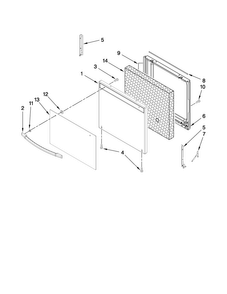 Door Parts Diagram and Parts List for CLY1620BDS12  Magic Chef Range