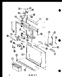 Upper Door Parts Diagram and Parts List for TC18D-P73500-25W  Amana Refrigerator