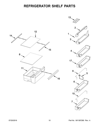 Part Location Diagram of W11387309 Whirlpool DOOR-COMP