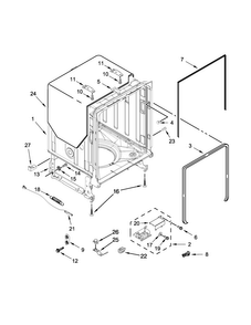 Tub And Frame Parts Diagram and Parts List for JDB9000CWP1  Jenn-Air Dishwasher