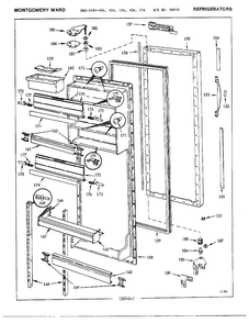 Refrigerator Compartment Door Diagram and Parts List for 2484-42A  Admiral Refrigerator
