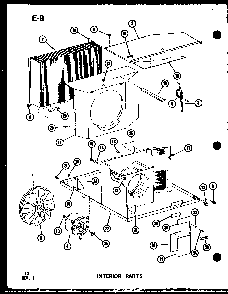 Interior Parts Diagram and Parts List for 218-5K P67535-7R Amana Air Conditioner