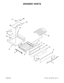 Drawer Parts Diagram and Parts List for JDS1450DS1  Jenn-Air Range