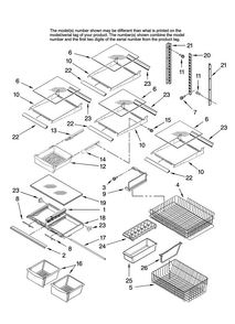 Shelf Parts, Optional Parts Diagram and Parts List for CB19G7W13  Crosley Refrigerator