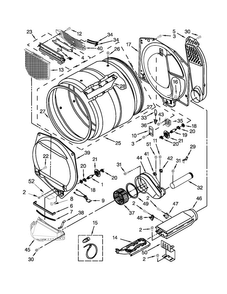 Bulkhead Parts Diagram and Parts List for MEDX700XW1  Maytag Dryer