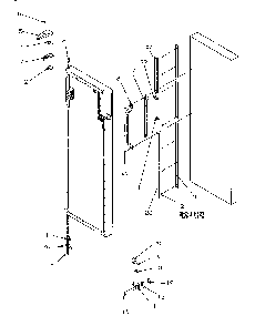 Refrigerator Door Hinge And Trim Diagram and Parts List for SGD521SBL-P1197101WL  Amana Refrigerator