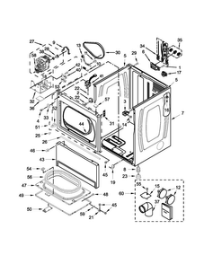Cabinet Parts Diagram and Parts List for MDE18PDAGW0  Maytag Dryer