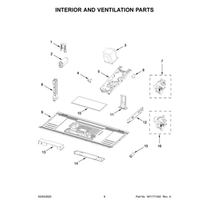 Interior And Ventilation Parts Diagram and Parts List for YMMV1175JZ02  Maytag Microwave