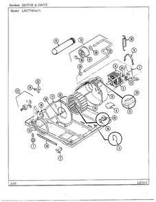 Motor And Drive Diagram and Parts List for 7743A REV A Norge Dryer