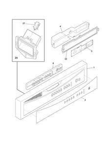 Control Panel Diagram and Parts List for CDB500NS0A  Crosley Dishwasher