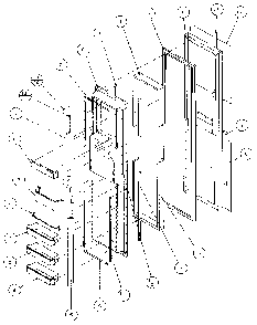 Freezer Door Diagram and Parts List for 35541-P1121709W  Amana Refrigerator