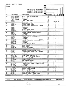 Freezer Door Page 2 Diagram and Parts List for 23173-0A  Admiral Refrigerator