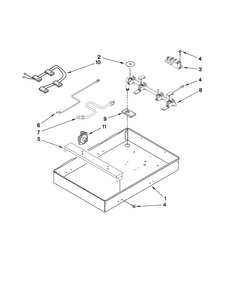 Burner Box, Gas Valves, And Switches Diagram and Parts List for MGC4430BDC12  Maytag Cooktop