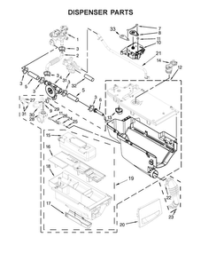 Dispenser Parts Diagram and Parts List for MHW8000AW0  Maytag Washer