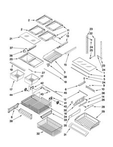 Shelf Parts Diagram and Parts List for MFD2562VEW4  Maytag Refrigerator