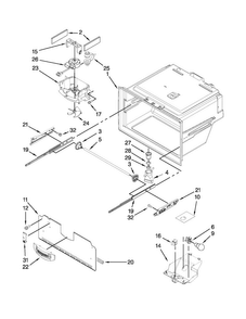 Freezer Liner Parts Diagram and Parts List for JFX2597AEP3  Jenn-Air Refrigerator