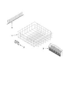 Lower Rack Parts Diagram and Parts List for MDB4709AWB2  Maytag Dishwasher